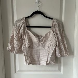 NWT Abercrombie Gingham Blouse M